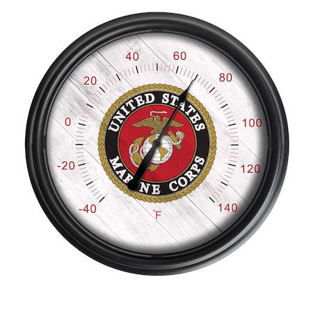 HOLLAND BAR STOOL CO United States Marine Corps Indoor/Outdoor LED Thermometer ODThrm14BK-08Marine